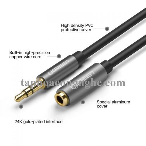 Ugreen 10779 0.5M màu Đen Cáp âm thanh 3.5mm nối dài AV118 30010779